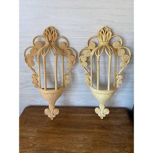 Set of Two Vintage Burwood Products Company 1975 Wall Lantern Planter
